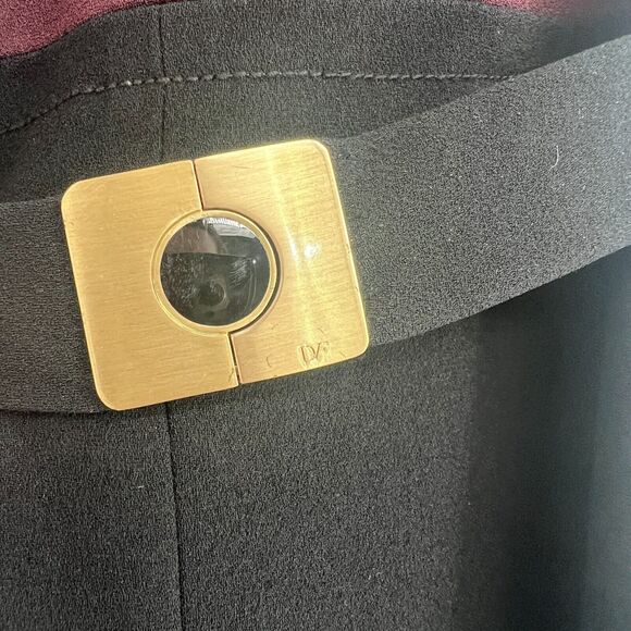 Diane von Furstenberg DVF dress Womens 2 Colorblock Workwear Fit Flare Purple - Picture 3 of 8